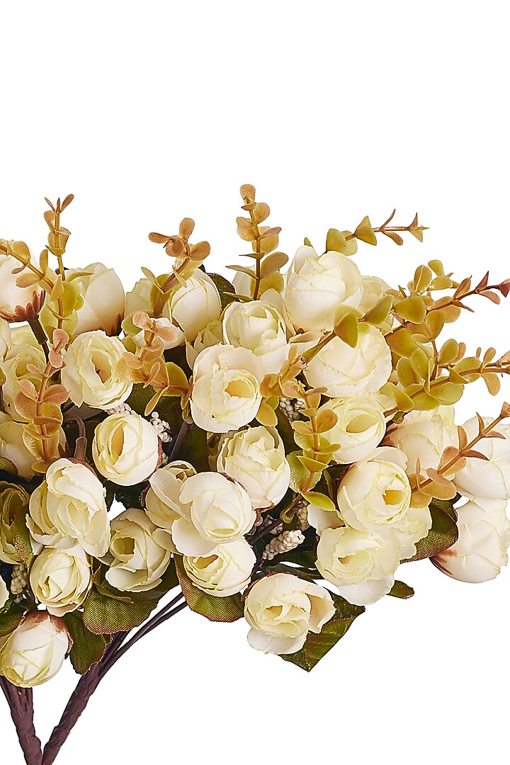 Yellow Polyester & Plastic Artificial Flower Bunches (Set Of 2) by H2H at Pernia's Pop Up Shop