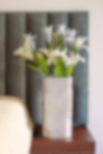 Grey Foam & Plastic Madonna Lily Artificial Flower Bunches (Set Of 2) by H2H at Pernia's Pop Up Shop