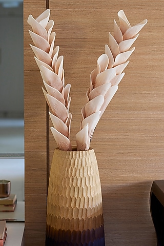 Peach Foam & Plastic Artificial Flower Stems (Set Of 2 ) by H2H