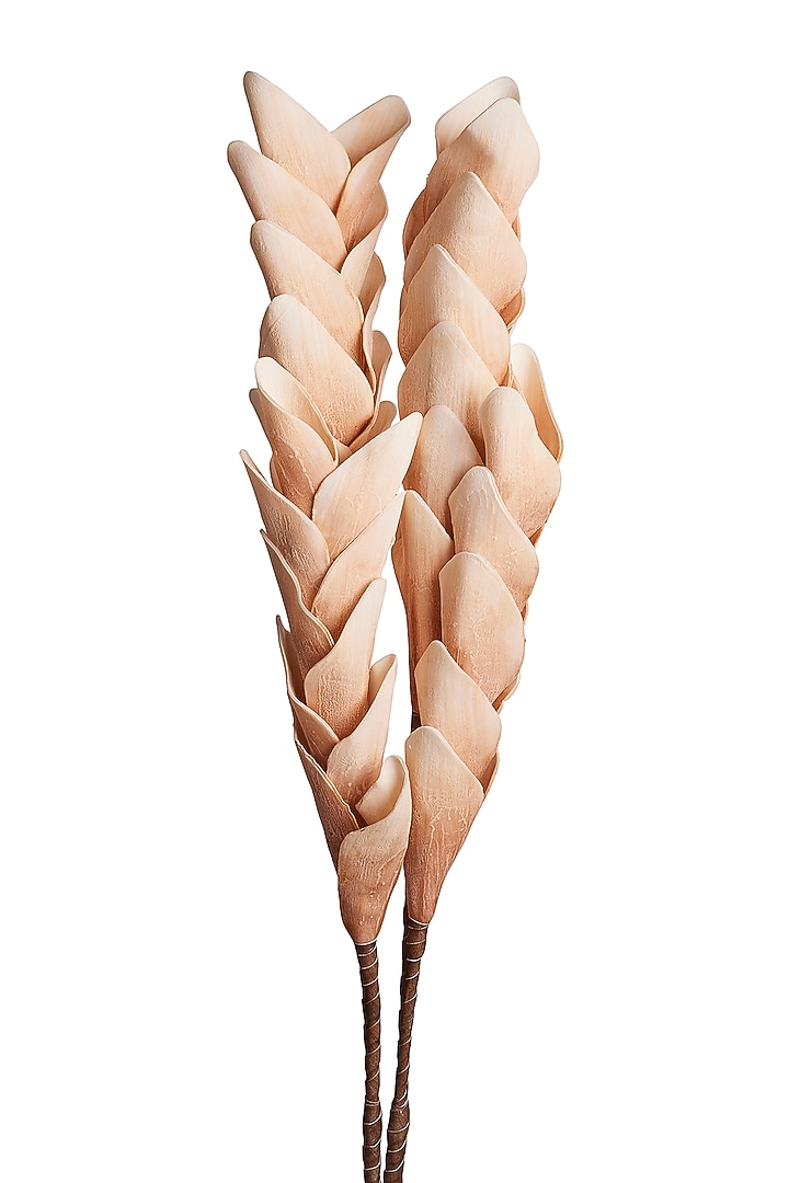 Peach Foam & Plastic Artificial Flower Stems (Set Of 2 ) by H2H at Pernia's Pop Up Shop