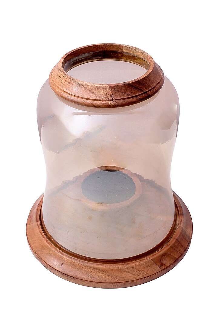 Brown Wood & Glass Chimney Candle Holder by H2H at Pernia's Pop Up Shop