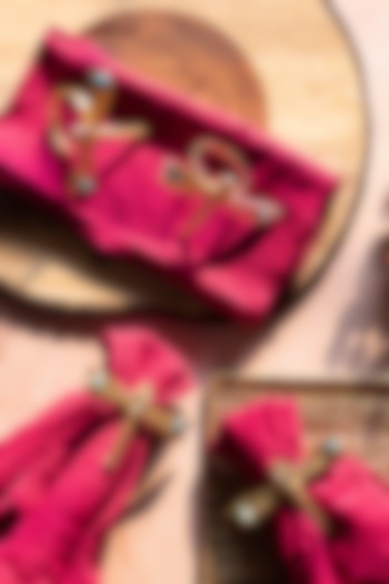 Gold Metal Napkin Rings (Set Of 4) by H2H at Pernia's Pop Up Shop