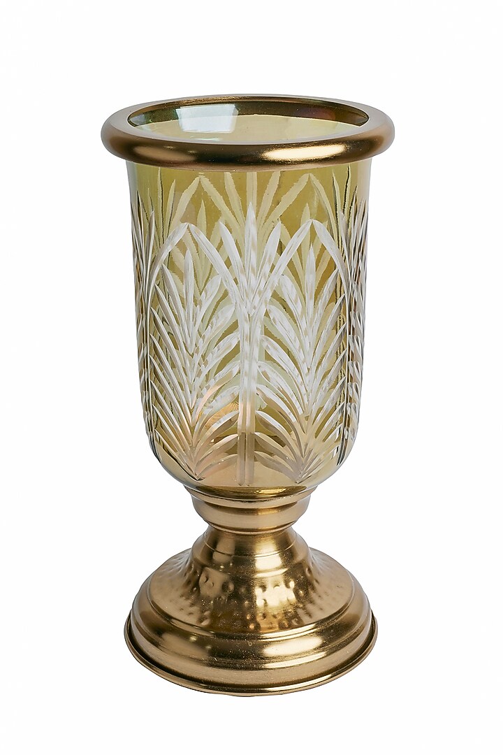 Gold Metal & Glass Candle Holder by H2H at Pernia's Pop Up Shop
