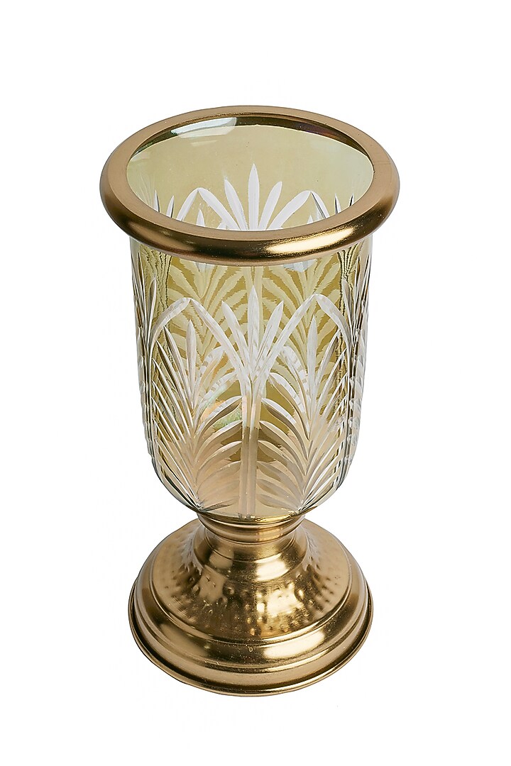 Gold Metal & Glass Candle Holder by H2H at Pernia's Pop Up Shop