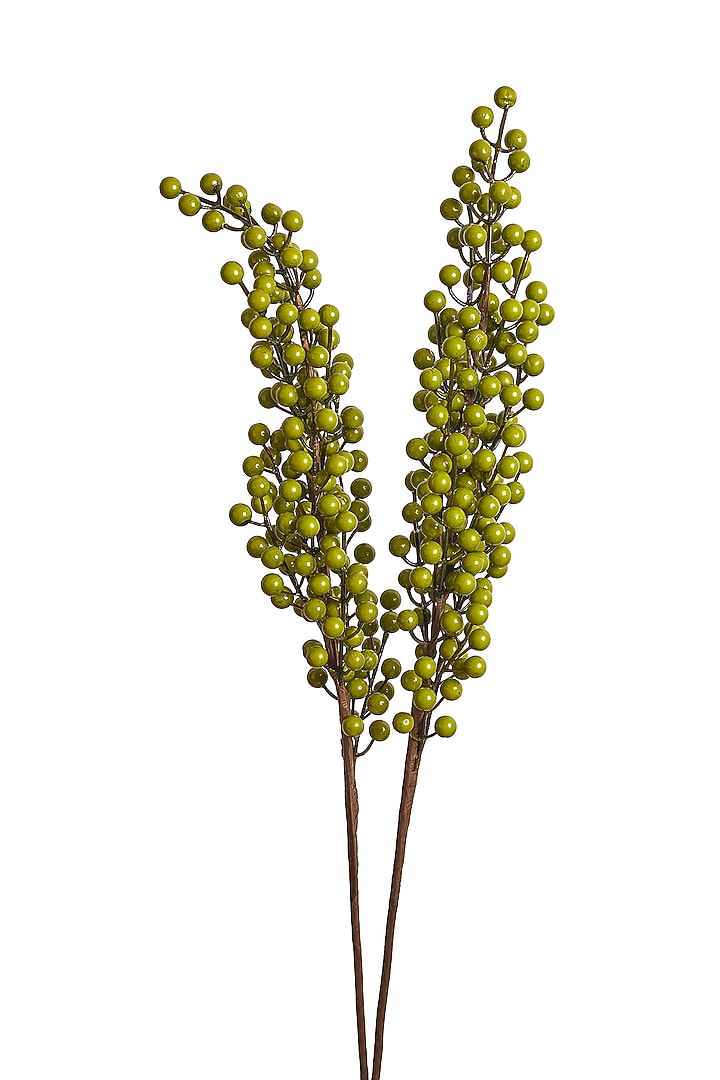 Green Foam & Plastic Artificial Flower Stems (Set Of 2) by H2H at Pernia's Pop Up Shop