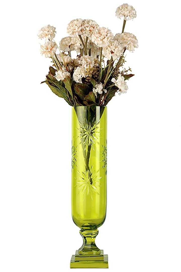Green Slim Glass Vase by H2H