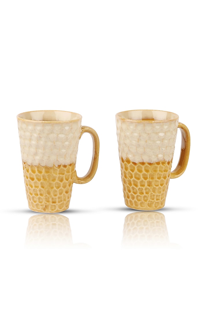 Ivory & Ochre Tea Mugs (Set of 2) by H2H