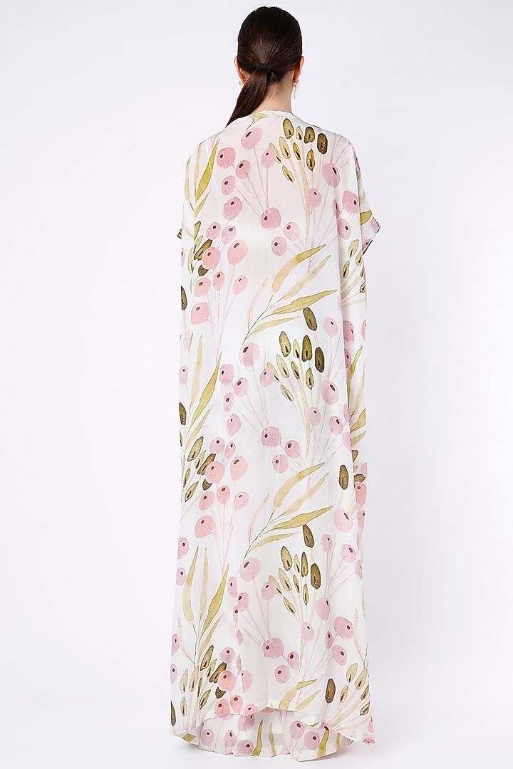 White Floral Printed Cape Set by House of Hiya at Pernia's Pop Up Shop