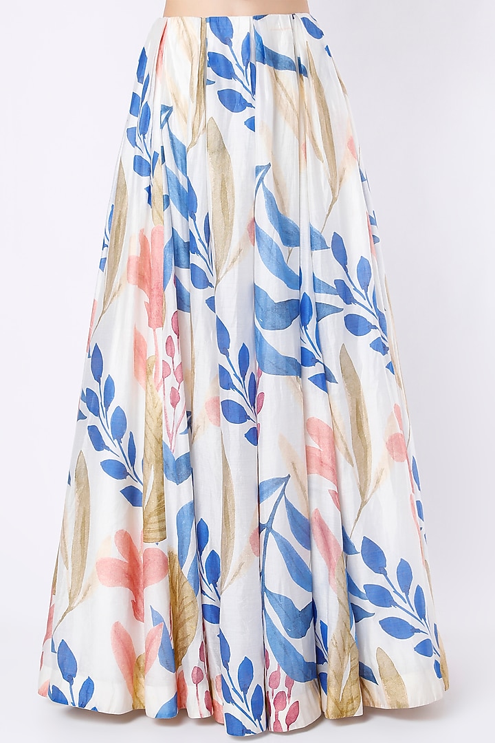 White Printed & Embroidered Wedding Lehenga Set by House of Hiya at Pernia's Pop Up Shop