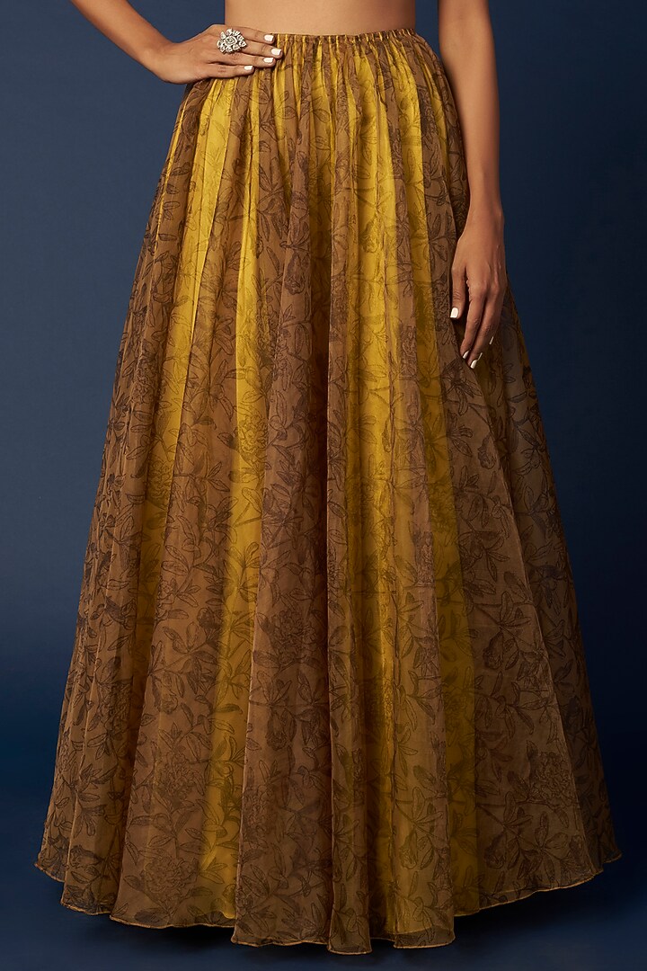 Yellow Printed Wedding Lehenga Set by House of Hiya at Pernia's Pop Up Shop
