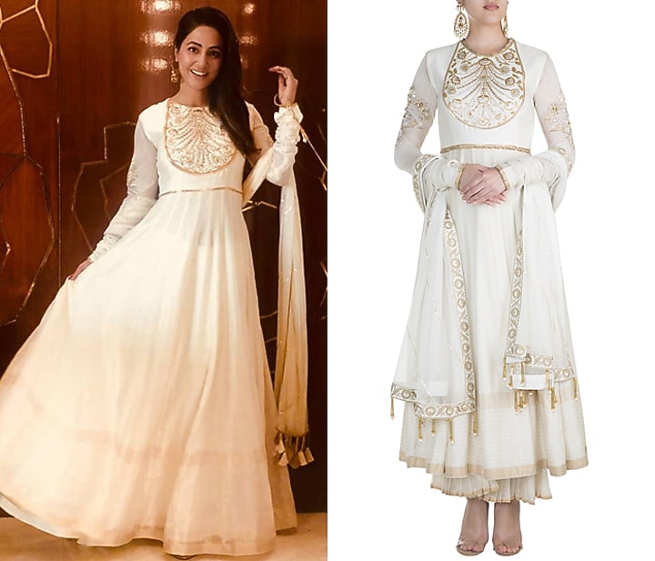 Ivory Hand Embroidered Wedding Anarkali Set by RAR Studio at Pernia's Pop Up Shop