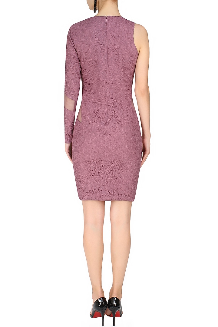 Hema Kaul presents Purple one shoulder lace dress available only at Pernia's Pop Up Shop