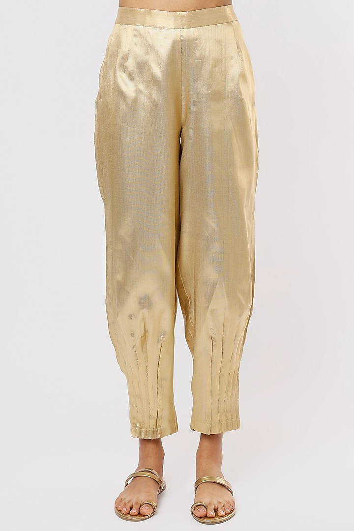 Brown Silk Organza Embroidered Kurta Set by HEIRLOOM by Rara Avis at Pernia's Pop Up Shop