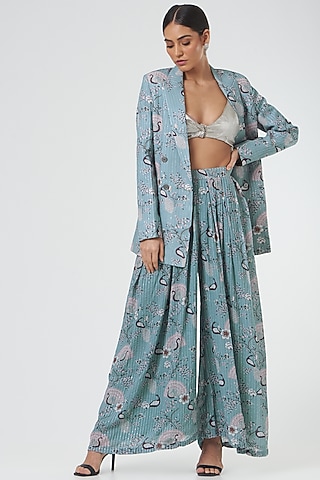 Silver Polyester Blouse by The Hem'd
