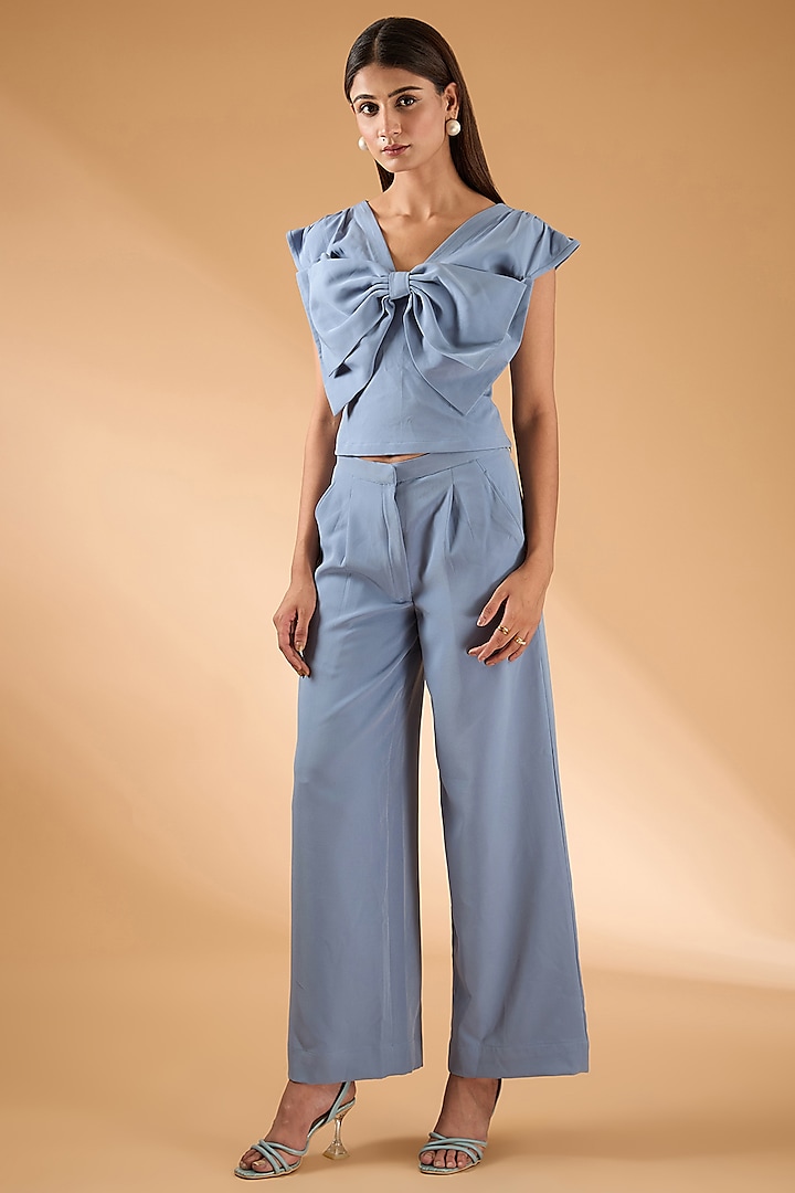 Blue Banana Crepe Co-Ord Set by The Hem'd at Pernia's Pop Up Shop