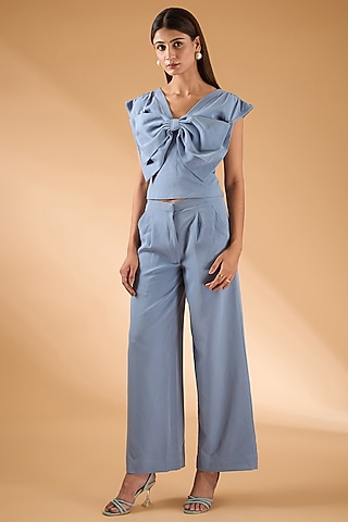 Blue Banana Crepe Co-Ord Set by The Hem'd