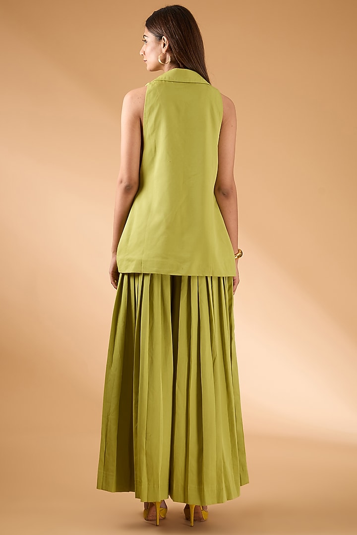 Green Banana Crepe Jacket Set by The Hem'd at Pernia's Pop Up Shop