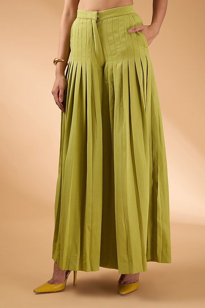 Green Banana Crepe Jacket Set by The Hem'd at Pernia's Pop Up Shop