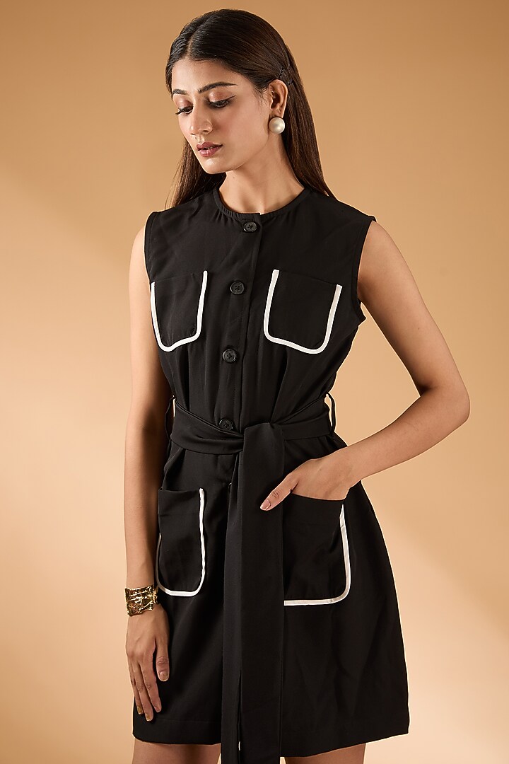 Black Banana Crepe Summer Dress by The Hem'd at Pernia's Pop Up Shop