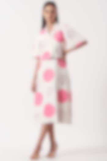 White Polka Dot Printed Summer Dress With Shacket by The Hem'd at Pernia's Pop Up Shop