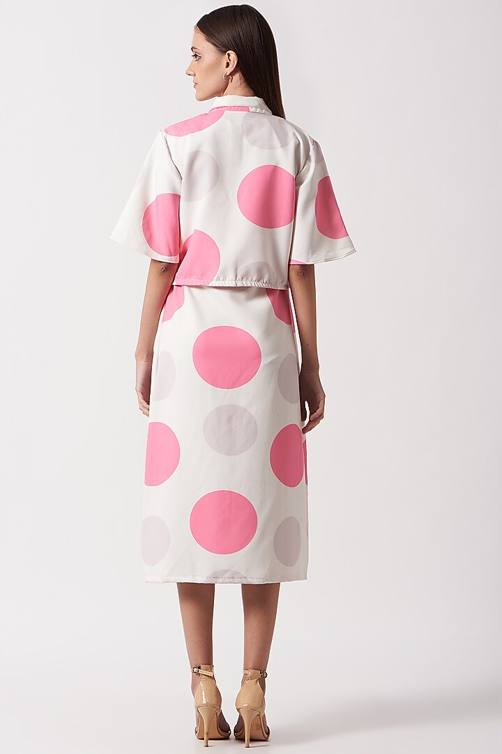 White Polka Dot Printed Summer Dress With Shacket by The Hem'd at Pernia's Pop Up Shop