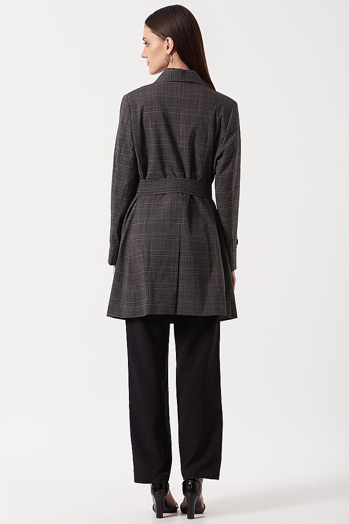 Grey Checkered Blazer Summer Dress by The Hem'd at Pernia's Pop Up Shop