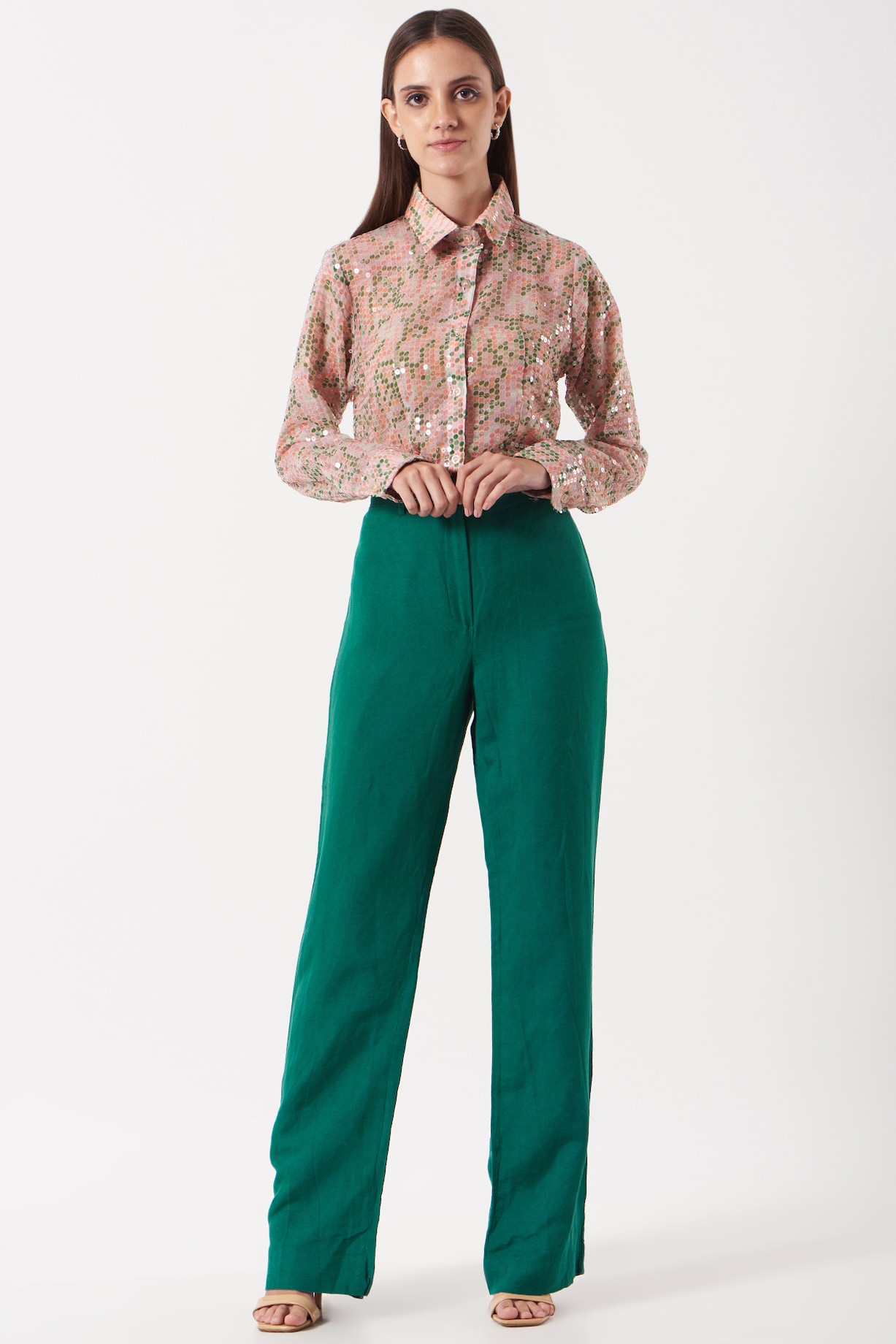 Green Linen Pants by The Hem'd at Pernia's Pop Up Shop 2025