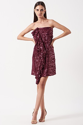 Metallic Toffee Sequin Wrap Dress by The Hem'd