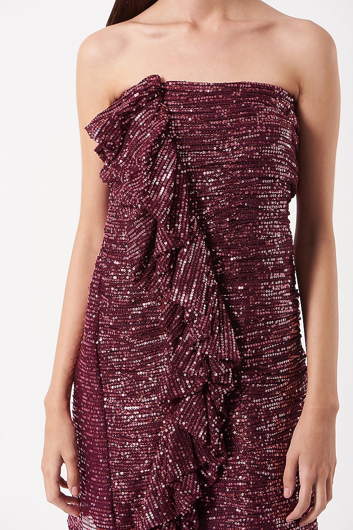 Metallic Toffee Sequin Wrap Vacation Dress by The Hem'd at Pernia's Pop Up Shop