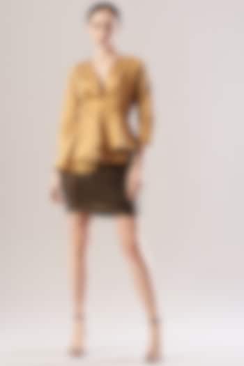 Black & Gold Sequins Mini Skirt by The Hem'd