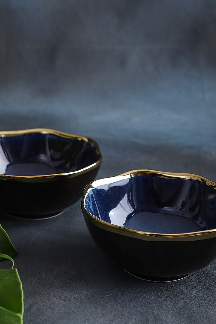 Blue Ceramic Bowl Set (Set of 2) by Home Struck at Pernia's Pop Up Shop