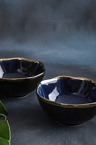Blue Ceramic Bowl Set (Set of 2) by Home Struck