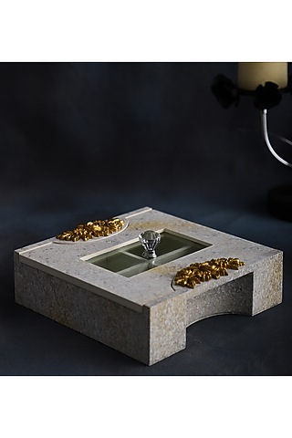 Powder Blue MDF Wood Dry Fruit Box by Home Struck