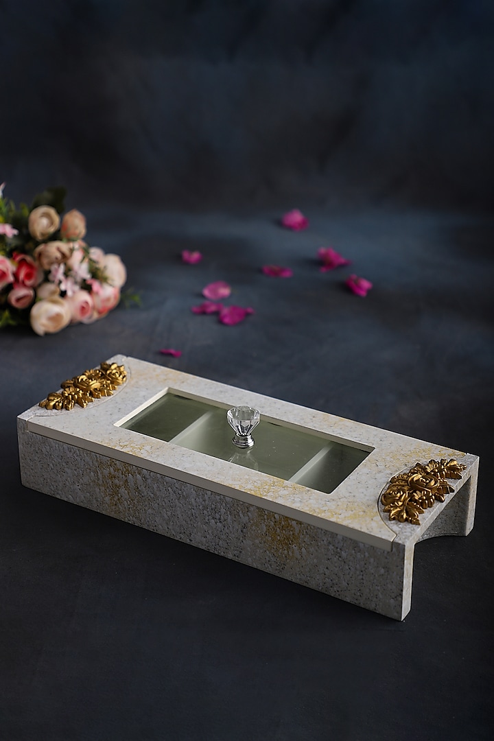 White MDF Wood Dry Fruit Box by Home Struck