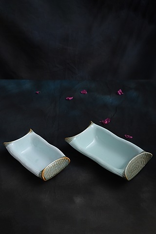 Powder Blue Ceramic Serving Bowl Set by Home Struck