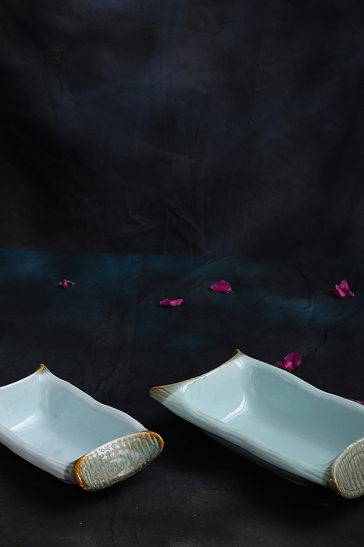 Powder Blue Ceramic Serving Bowl Set by Home Struck at Pernia's Pop Up Shop