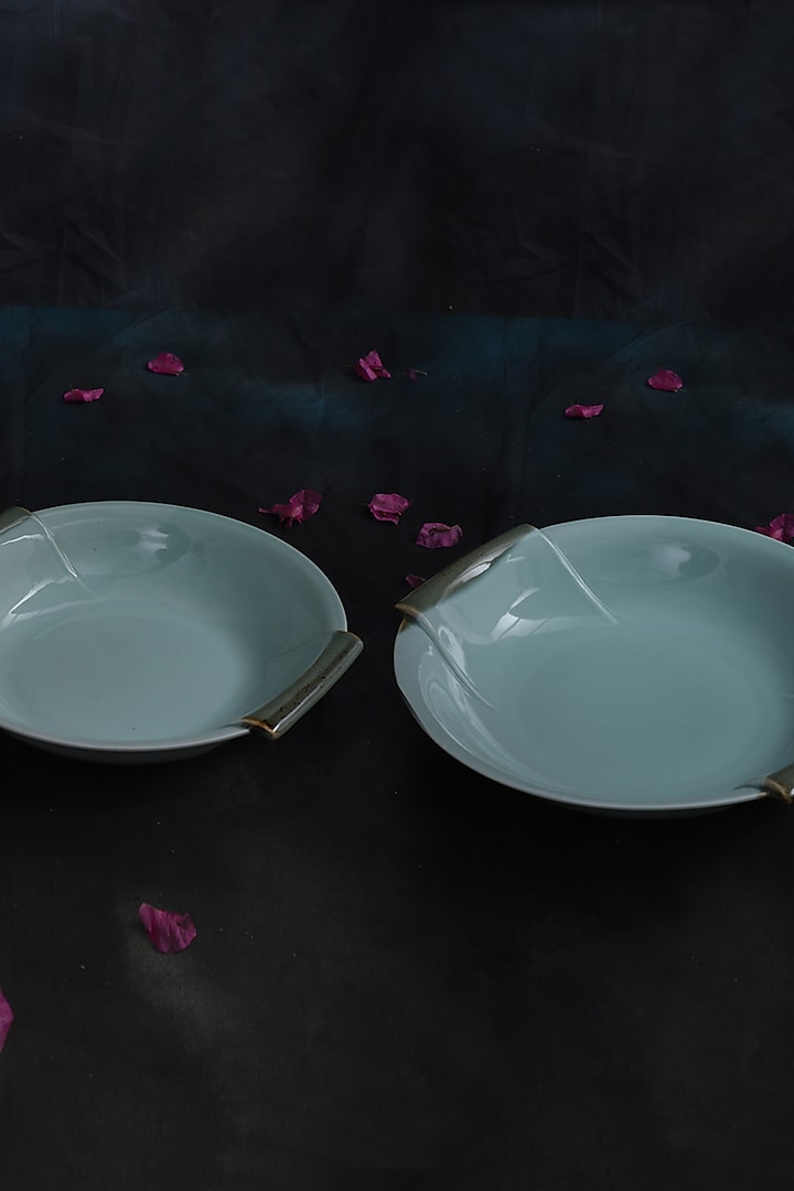 Powder Blue Ceramic Serving Bowl Set by Home Struck