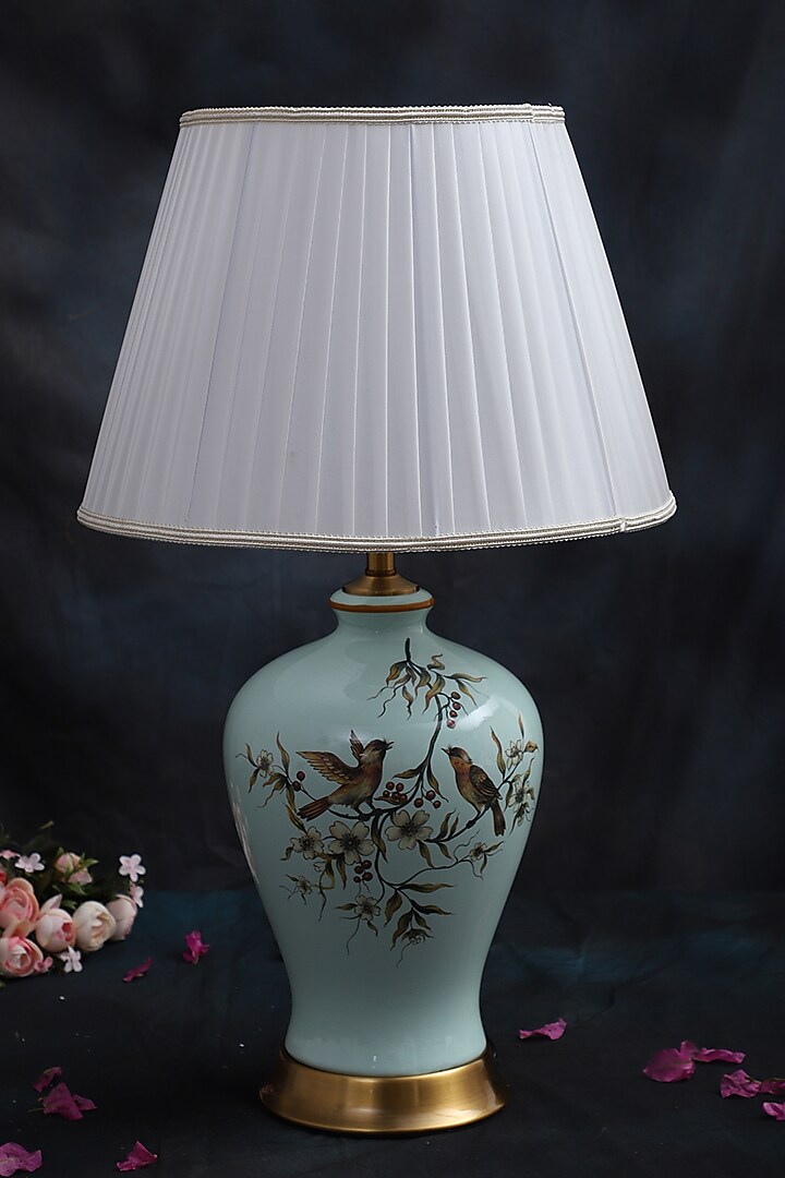 Powder Blue Ceramic Printed Lamp Shade by Home Struck at Pernia's Pop Up Shop