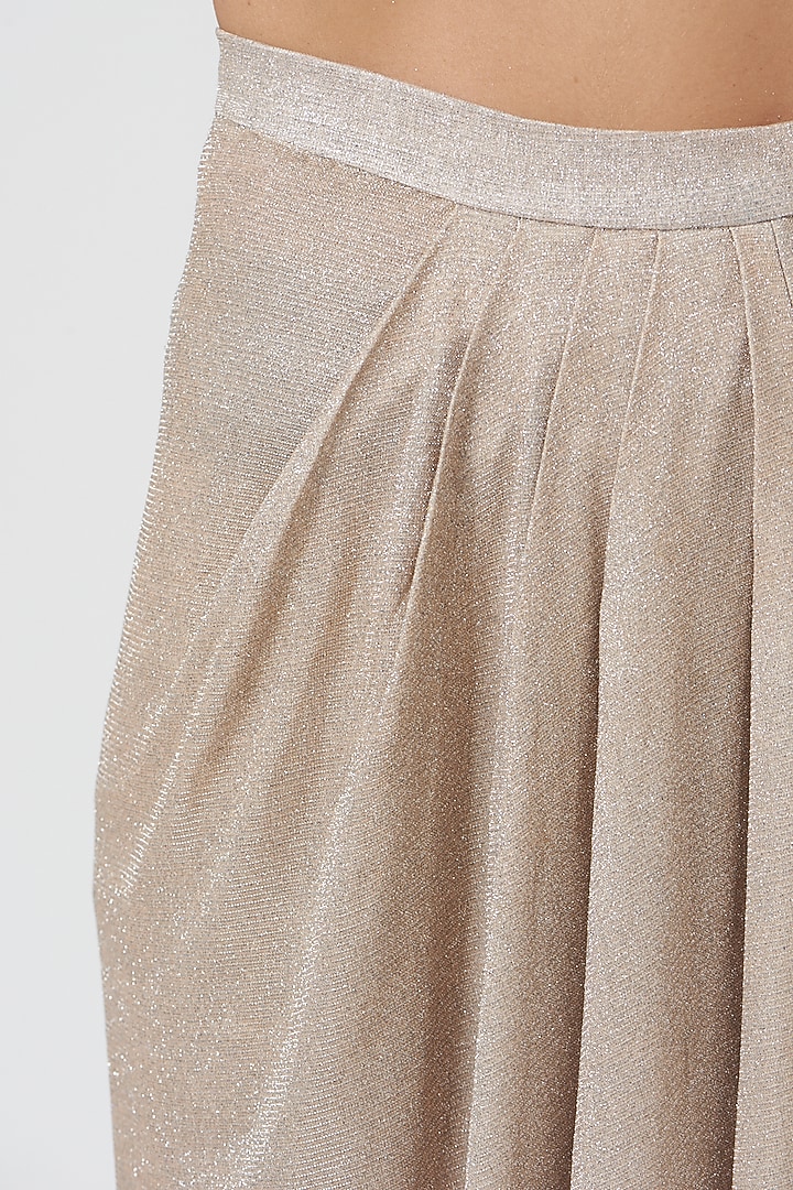 Metallic Pink Polyester Dhoti Skirt by The Hem'd at Pernia's Pop Up Shop