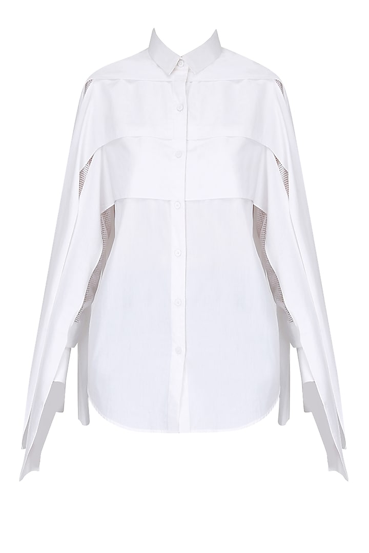 White Free Panelled Mummy Shirt by Huemn Project