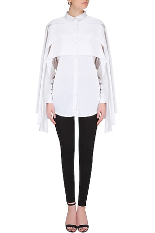 White Free Panelled Mummy Shirt by Huemn Project