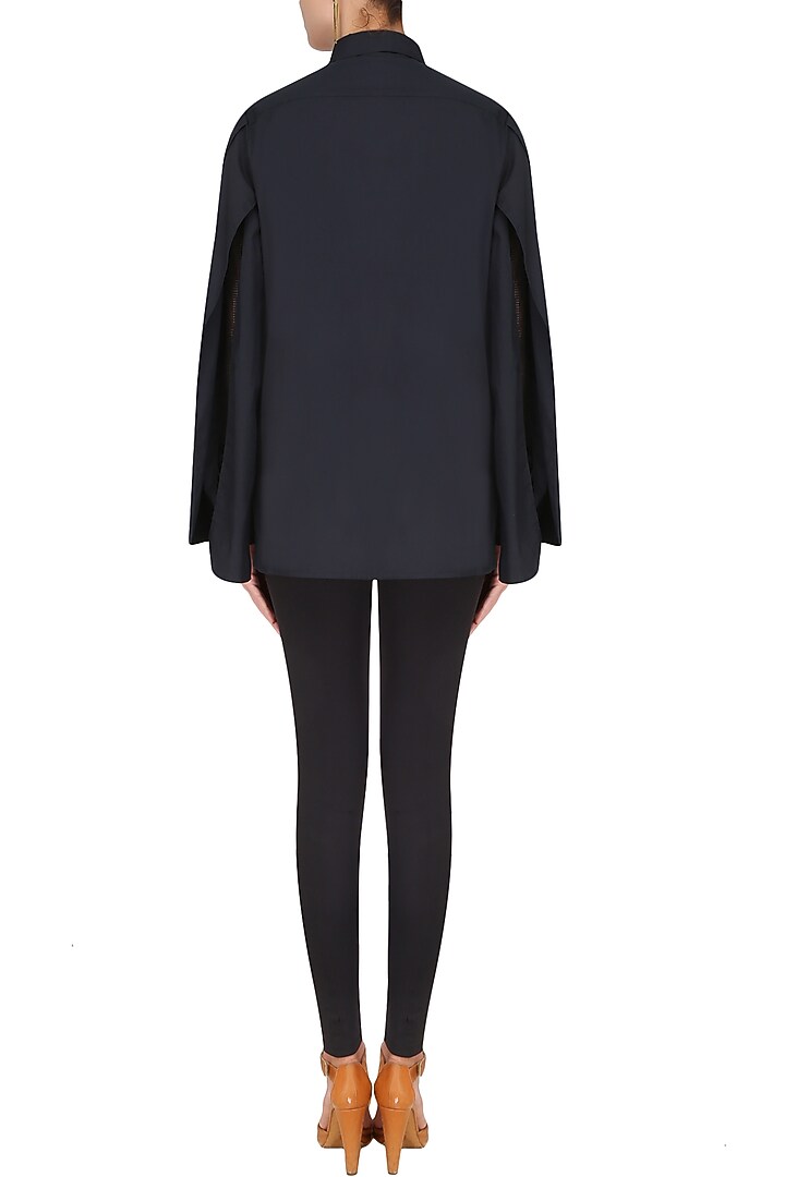 Black free panelled hut drawing shirt available only at Pernia's Pop Up Shop.