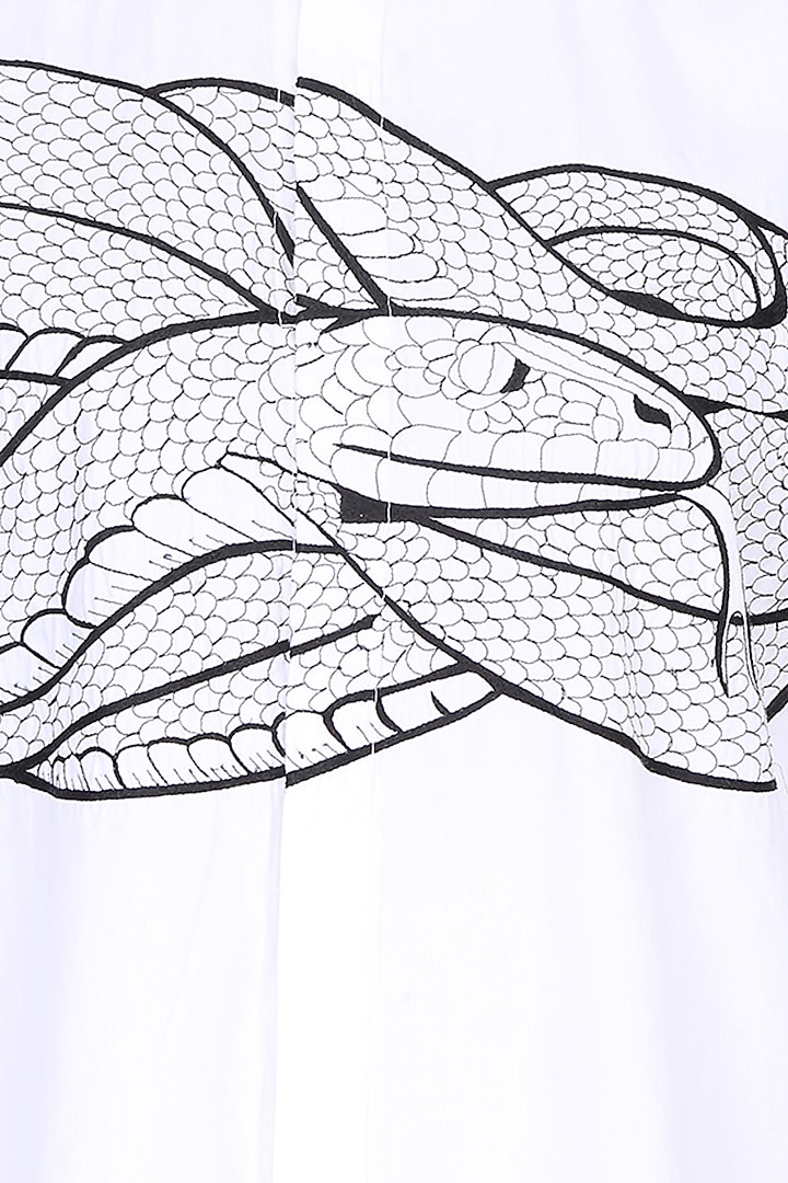 White snake motif oversized shirt available only at Pernia's Pop Up Shop.