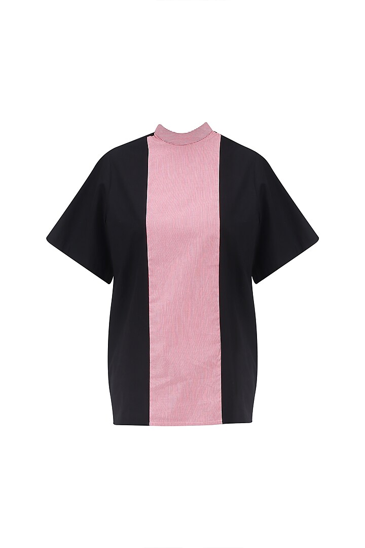 Pink and Black Panelled Gorilla Top by Huemn Project