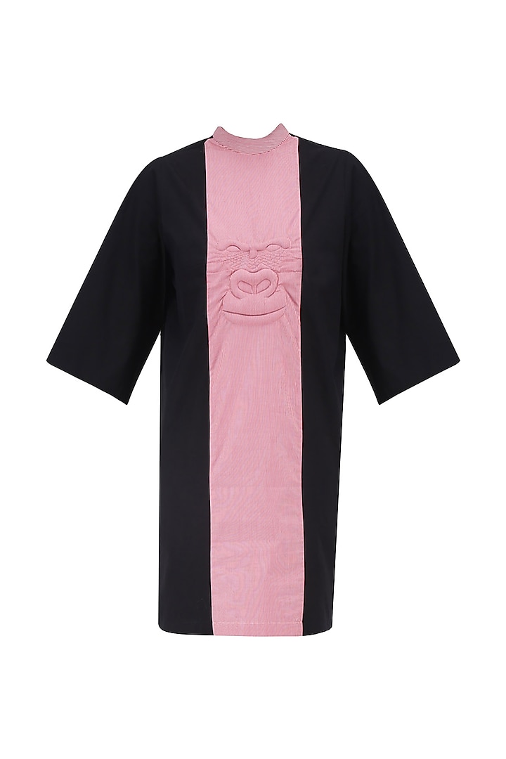 Pink and Black Panelled Gorilla Dress by Huemn Project