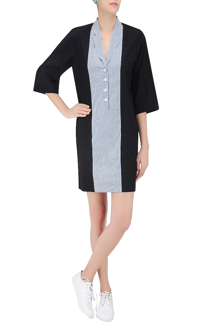 Blue and black panelled top available only at Pernia's Pop Up Shop.