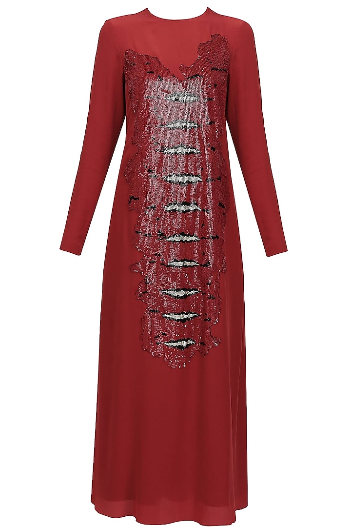 Red snakeskin front tunic by Lavender