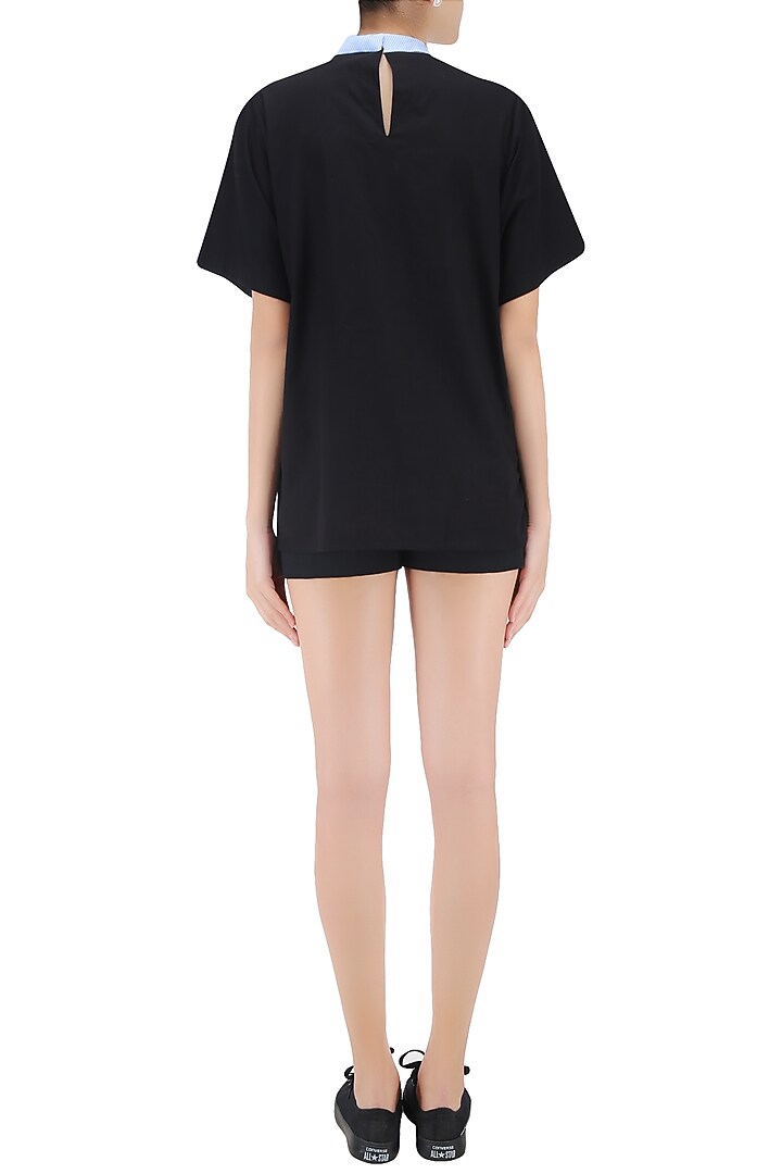 Blue and black panelled top available only at Pernia's Pop Up Shop.