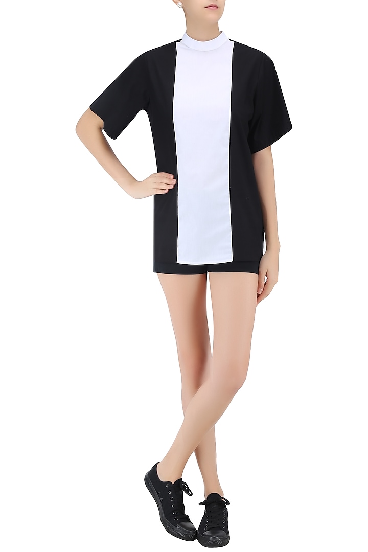 White and black panelled top available only at Pernia's Pop Up Shop.