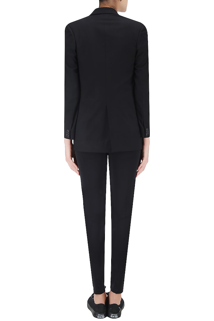 Black fron open blazer shirt available only at Pernia's Pop Up Shop.